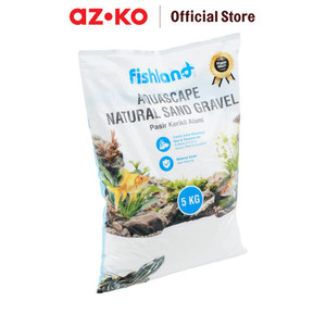 AZKO Fishland 5 kg Pasir Kerikil Alami Aquarium Snow Sand 0.4-0.6 mm Pasir Aquascape Aquarium Dekorasi Akuarium Ikan Media Tanam Aquascape