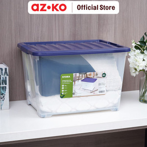 AZKO Stora 50 ltr Kotak Penyimpanan Dengan Clip Kotak Serbaguna Wadah Simpan Storage Box Boks Organizer