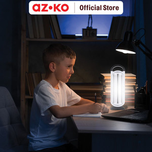 AZKO Powerlite Lampu Darurat Rechargeable Long 15 watt Flashlight Worklight Emergency Lamp Lampu Camping Portable Travel Light Lampu Darurat Cadangan