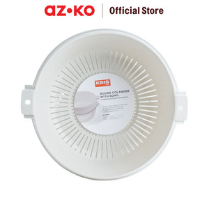 AZKO Kris Wadah Saringan Round - Abu-Abu Food Strainer Perlengkapan Dapur Tirisan Pencuci Buah Dan Sayur