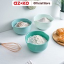 AZKO Kris Set 3 Pcs Mangkuk Adonan - Hijau Mangkok Baskom Adonan Food Grade Dough Mixing Bowl Wadah Hidangan Peralatan Masak Perlengkapan Dapur