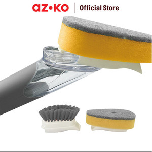 AZKO Proclean Sikat Pembersih Dengan Dispenser Sabun - Abu-Abu Alat Kebersihan Sikat Cuci Serbaguna Multifunction Brush Perlengkapan Dapur