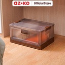AZKO Stora 51X35X26 cm Kotak Penyimpanan Lipat - Cokelat Choco Wadah Kotak Simpan Serbaguna Foldable Storage Box Dengan Handle Boks Organizer