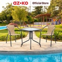 AZKO Soleil Set 3 Pcs Natura Kursi & Meja Teras Bistro Wicker Balcony Table Chair Furniture Outdoor Serbaguna Furnitur Rumah Tempat Duduk Kursi Halaman