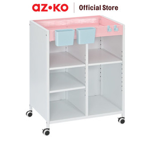 AZKO Stora 53.2X34X69.5 cm Kimmy Rak Troli - Pink Tempat Penyimpanan Multifungsi Dengan Roda Storage Trolley Wheels Rack Perlengkapan Rumah Tangga