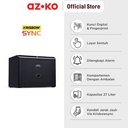 AZKO Krisbow Sync Smart Brankas Besi Layar Sentuh Sync B30 - Hitam Steel Safe Touch Screen Lemari Brangkas Pintar Safety Box Tempat Simpan Barang Berharga Brankas Digital Keamanan Rumah