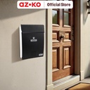 AZKO Masterspace 25.7X8.6X38 cm Kotak Surat Dinding - Hitam Mailbox Kotak Pos Kotak Surat Tahan Cuaca