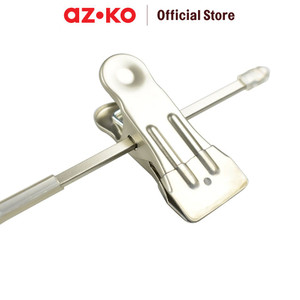 AZKO Stora 36 cm Set 3 Pcs Hanger Celana Aluminium Dengan Clip - Abu-Abu Henger Gantungan Baju Serbaguna Pant Hook Perlengkapan Rumah Tangga