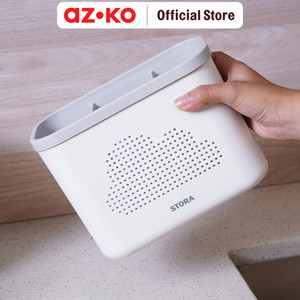 AZKO Stora Tempat Alat Makan 3 Sekat Rectangular Kitchen Organizer Cutlery Storage Kompartemen Alat Makan Wadah Peralatan Makan Sendok Garpu
