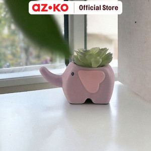 AZKO Arthome Tanaman Artifisial Sukulen Dengan Pot Anima Snout Tumbuhan Tanaman Buatan Dekorasi Plant Sintetis Pajangan Rumah Serbaguna Hiasan Properti Foto
