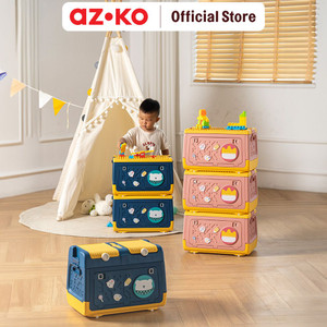 AZKO Stora Kotak Penyimpanan Lipat Building Block Wadah Kotak Simpan Serbaguna Foldable Storage Box Dengan Handle Boks Organizer