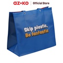 AZKO Passport Tas Belanja Skip Plastic Medium - Biru/Merah Shopping Bag Kantong Blanja Tote Bag Belanjaan Serbaguna Tas Grosir
