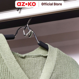 AZKO Stora 42 cm Hanger Aluminium - Hitam Henger Gantungan Baju Serbaguna Shirt Hook Perlengkapan Rumah Tangga