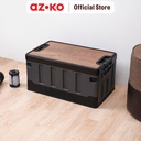 AZKO Maxbuilt Kotak Penyimpanan Lipat - Hitam/Abu-Abu Wadah Kotak Simpan Serbaguna Foldable Storage Box Dengan Handle Boks Organizer