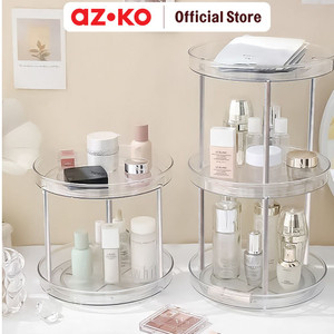 AZKO Stora Organizer Meja Putar Round Organizer Serbaguna Tempat Simpan Barang Multifungsi Rak Storage Perlengkapan Rumah Tangga