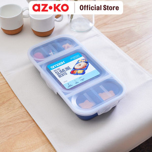 AZKO Smash 28.5X15X5 cm Kotak Makan 6 Sekat Slimline Bento - Biru Navy