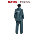 AZKO Otto Klasse Ukuran 3Xl Jas Hujan Dengan Reflector - Hijau Blackis Raincoat Mantel Hujan Baju Pelindung Ujan Ponco Perlengkapan Berkendara