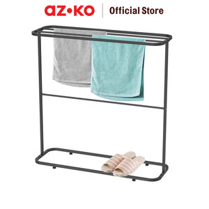 AZKO Stora Jemuran Handuk Rounded Rectangle - Hitam Tempat Jemur Anduk Drying Rack Gantungan Kain Lap Badan Mandi Towel Rack