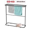 AZKO Stora Jemuran Handuk Rounded Rectangle - Hitam Tempat Jemur Anduk Drying Rack Gantungan Kain Lap Badan Mandi Towel Rack