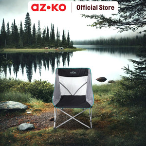 AZKO Soleil Hunter Kursi Lipat Moon - Abu-Abu/Hitam Multifunctional Foldable Chair Tempat Duduk Serbaguna Kursi Piknik Bangku Kemah