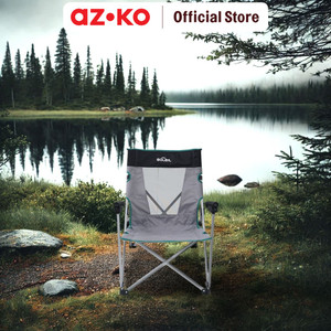 AZKO Soleil Hunter Kursi Lipat - Abu-Abu/Hitam Multifunctional Foldable Chair Tempat Duduk Serbaguna Kursi Piknik Bangku Kemah