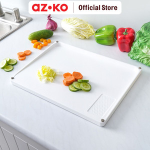AZKO Kris Talenan Desain Landai Plastik - Putih Papan Pemotong Makanan Cutting Board Chopping Board Alas Iris Perlengkapan Masak Peralatan Dapur