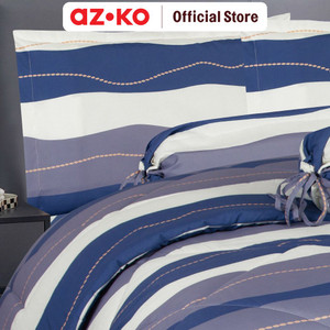 AZKO Sleeplite Seprai Microfiber Stripe Eli Sprei Motif Seprai Aesthetic Seprei Sheet Set Bed Sheet Aksesoris Tempat Tidur Set Sarung Bantal Sarung Guling Bedcover
