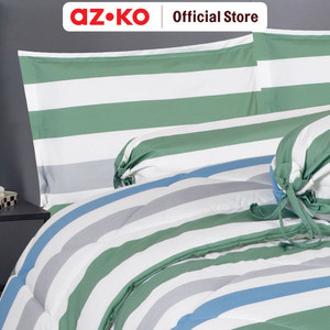 AZKO Sleeplite Seprai Microfiber Stripe Eden Sprei Motif Seprai Aesthetic Seprei Sheet Set Bed Sheet Aksesoris Tempat Tidur Set Sarung Bantal Sarung Guling Set Bed Cover
