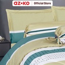 AZKO Sleeplite Seprai Microfiber Stripe Spruce Sprei Motif Seprai Aesthetic Seprei Sheet Set Bed Sheet Aksesoris Tempat Tidur Set Sarung Bantal Sarung Guling Bedcover