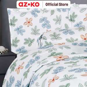 AZKO Sleeplite Seprai Microfiber Flower Flora Sprei Polos Seprai Aesthetic Seprei Sheet Set Bed Sheet Aksesoris Tempat Tidur Set Sarung Bantal Sarung Guling