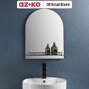 AZKO Fosa 60X45 cm Cermin Dinding Kamar Mandi Dengan Rak Bevel 5 Mm - Silver Bathroom Wall Mirror Rak Cermin Tembok Aksesori Kamar Mandi Furniture Rumah