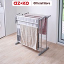 AZKO Stora Jemuran Handuk Lipat 9 Bar Aluminium - Abu-Abu Tempat Jemur Anduk Drying Rack Gantungan Kain Lap Badan Mandi Towel Rack