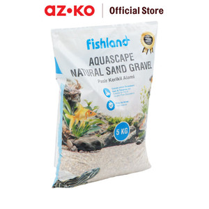 AZKO Fishland 5 kg Pasir Kerikil Alami Aquarium White Beach 2-4 Mm Pasir Aquascape Aquarium Dekorasi Akuarium Ikan Media Tanam Aquascape