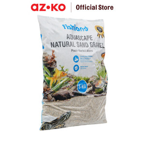 AZKO Fishland 5 kg Pasir Kerikil Alami Aquarium River 0.6-0.8 Mm Pasir Aquascape Aquarium Dekorasi Akuarium Ikan Media Tanam Aquascape