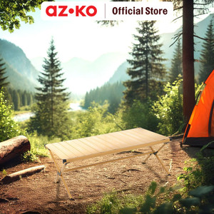 AZKO Soleil Massive Meja Lipat Aluminium - Krem Beige Meja Serbaguna Folding Table Multifunctional Foldable Desk Picnic Table Furniture House