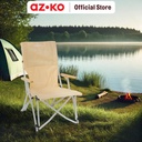 AZKO Soleil Massive Kursi Lipat Berlengan Aluminium - Krem Beige Multifunctional Foldable Chair Tempat Duduk Serbaguna Kursi Piknik Bangku Kemah