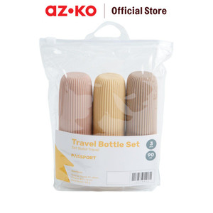AZKO Passport 90 ml Set 3 Pcs Botol Travel Travel Bottle Wadah Sabun Sampo Lotion Praktis Serbaguna Perlengkapan Traveling