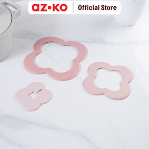 AZKO Kris Set 3 Pcs Tatakan Tahan Panas Multifungsi - Merah Alas Wajan Serbaguna Pelindung Meja Kitchen Tools Perlengkapan Dapur