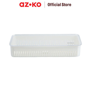 AZKO Stora Lucio Tempat Alat Makan Dengan Cover - Putih Kitchen Organizer Cutlery Storage Kompartemen Alat Makan Wadah Peralatan Makan Sendok Garpu