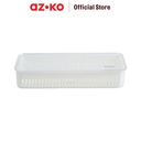 AZKO Stora Lucio Tempat Alat Makan Dengan Cover - Putih Kitchen Organizer Cutlery Storage Kompartemen Alat Makan Wadah Peralatan Makan Sendok Garpu