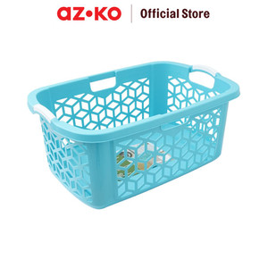 AZKO Stora 72 ltr Keranjang Laundry Geometric Tempat Baju Pakaian Kotor Wadah Cucian Laundry Basket Perlengkapan Rumah Tangga - Putih