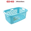 AZKO Stora 72 ltr Keranjang Laundry Geometric Tempat Baju Pakaian Kotor Wadah Cucian Laundry Basket Perlengkapan Rumah Tangga - Putih