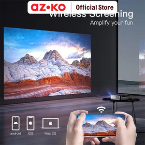 AZKO Klaz Proyetor 1080P Android Version P1 - Hitam Proyektor Portabel Elektronik Rumah Tangga Alat Presentasi