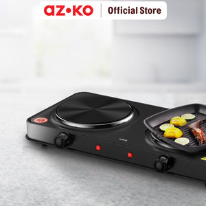 AZKO Kris Kompor Listrik Double 1000 Watt Electric Stove Kompor Elektrik 2 Tungku Perlengkapan Dapur Alat Masak