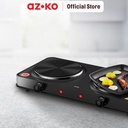 AZKO Kris Kompor Listrik Double 1000 Watt Electric Stove Kompor Elektrik 2 Tungku Perlengkapan Dapur Alat Masak