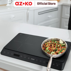 AZKO Kris Kompor Listrik Double 350 Watt - Hitam Electric Stove Kompor Elektrik 2 Tungku Perlengkapan Dapur Alat Masak