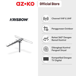 AZKO Krisbow Antena Tv Outdoor Et5A - Hitam Television Antenna Aksesoris Tv Pencari Sinyal Saluran Televisi Antena Luar Ruangan