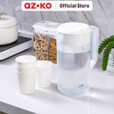 AZKO Delicia 2 ltr Set 5 Pcs Teko Minum & Gelas Set Water Jug With Glass Pitcher Dengan Tutup Dan Handle Wadah Penyimpanan Air Peralatan Minum