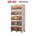 AZKO Stora Lemari Lipat 5 Tingkat Dengan Roda - Putih Lemari Kabinet Serbaguna Cabinet Penyimpanan Indoor Furniture Rumah
