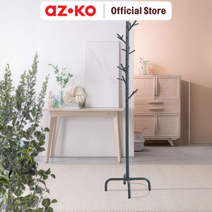 AZKO Stora Gantungan Pakaian Standing - Abu-Abu Stand Hanger Gantungan Baju Berdiri Clothes Organizer Standing Clothing Rack